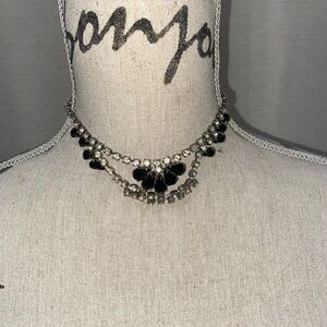 Black and crystal vintage necklace